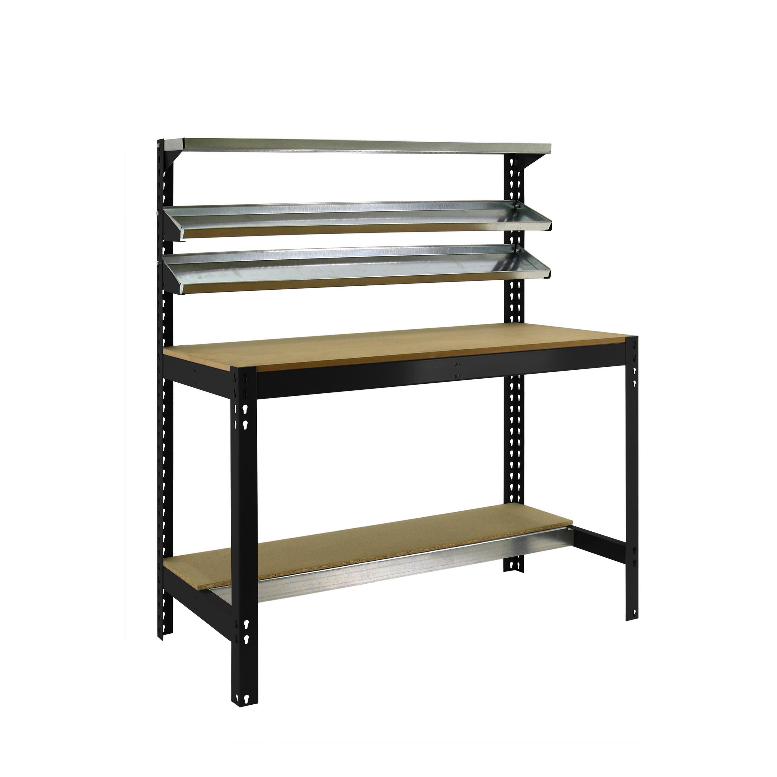 WERKBANK BUFFALO mit Frontablage | HxBxT 84x90x61cm | Traglast 400kg | Anthrazit - Grau, Metall (90/84/61cm) - PROREGAL