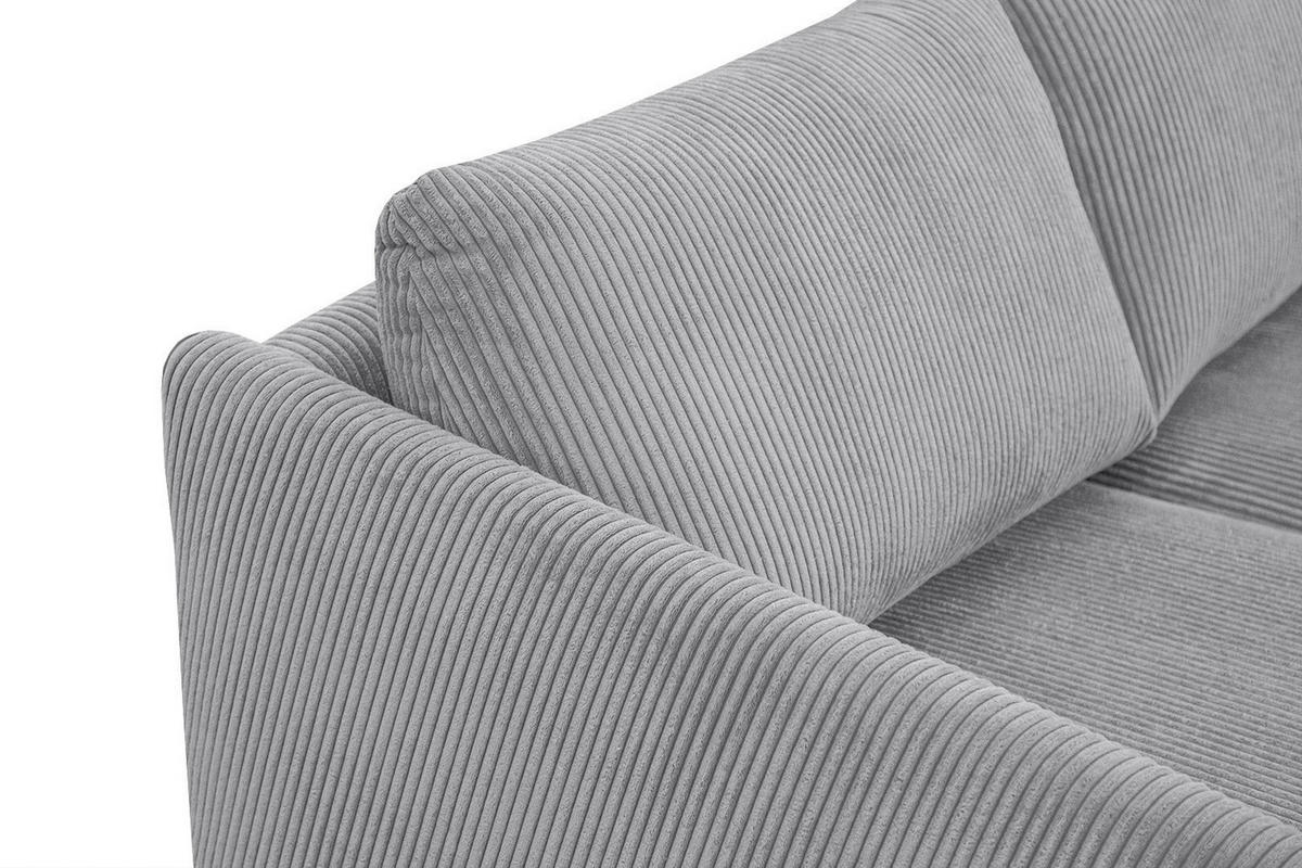 ECKSOFA VILT 4-Sitzer, hellgrau - Hellgrau/Schwarz, Holzwerkstoff/Textil (156/255cm) - Courtois Laville