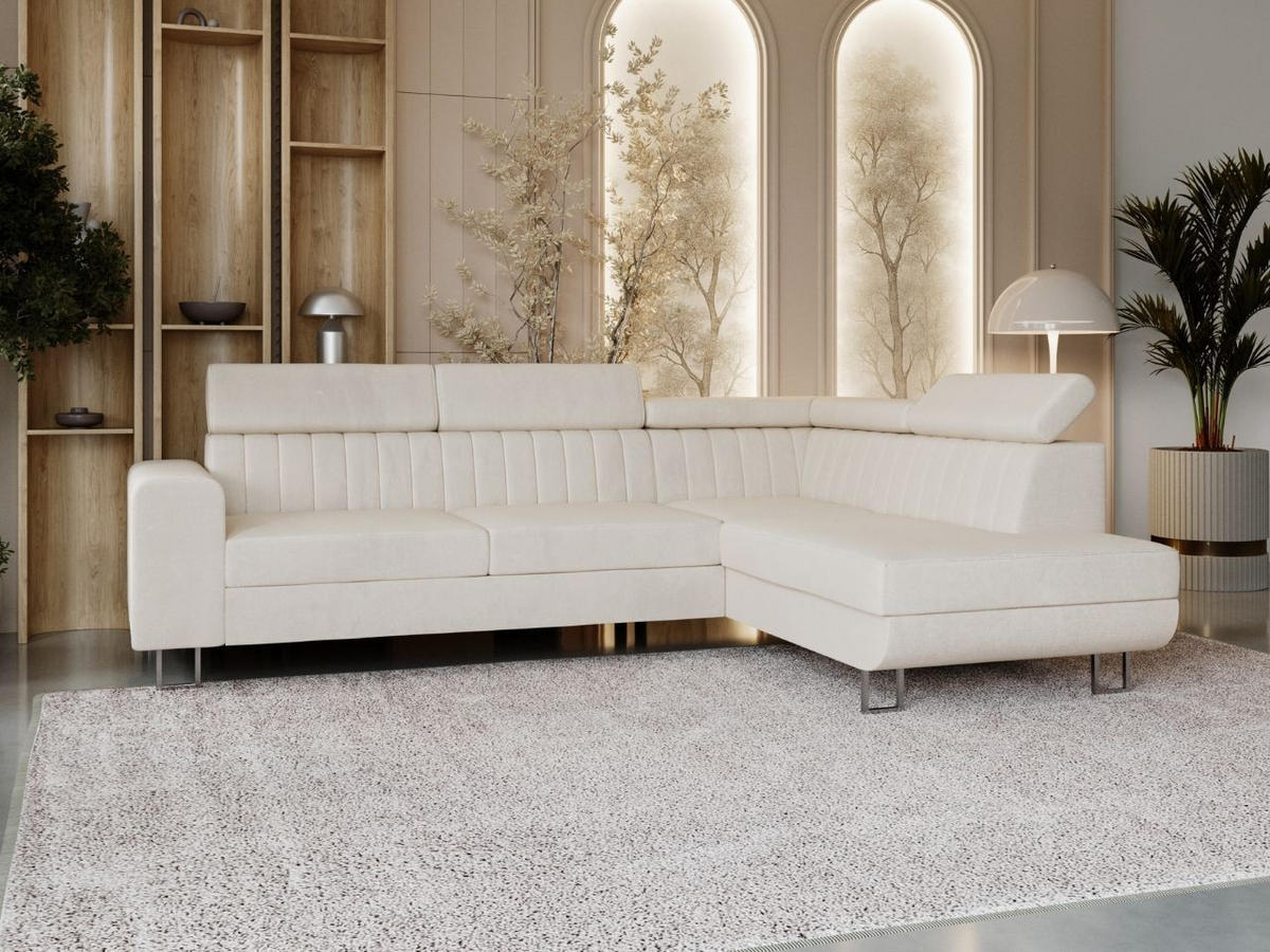 ECKSOFA Berona Beige Rechts - Beige, Holz/Textil (255/190cm) - Graingold