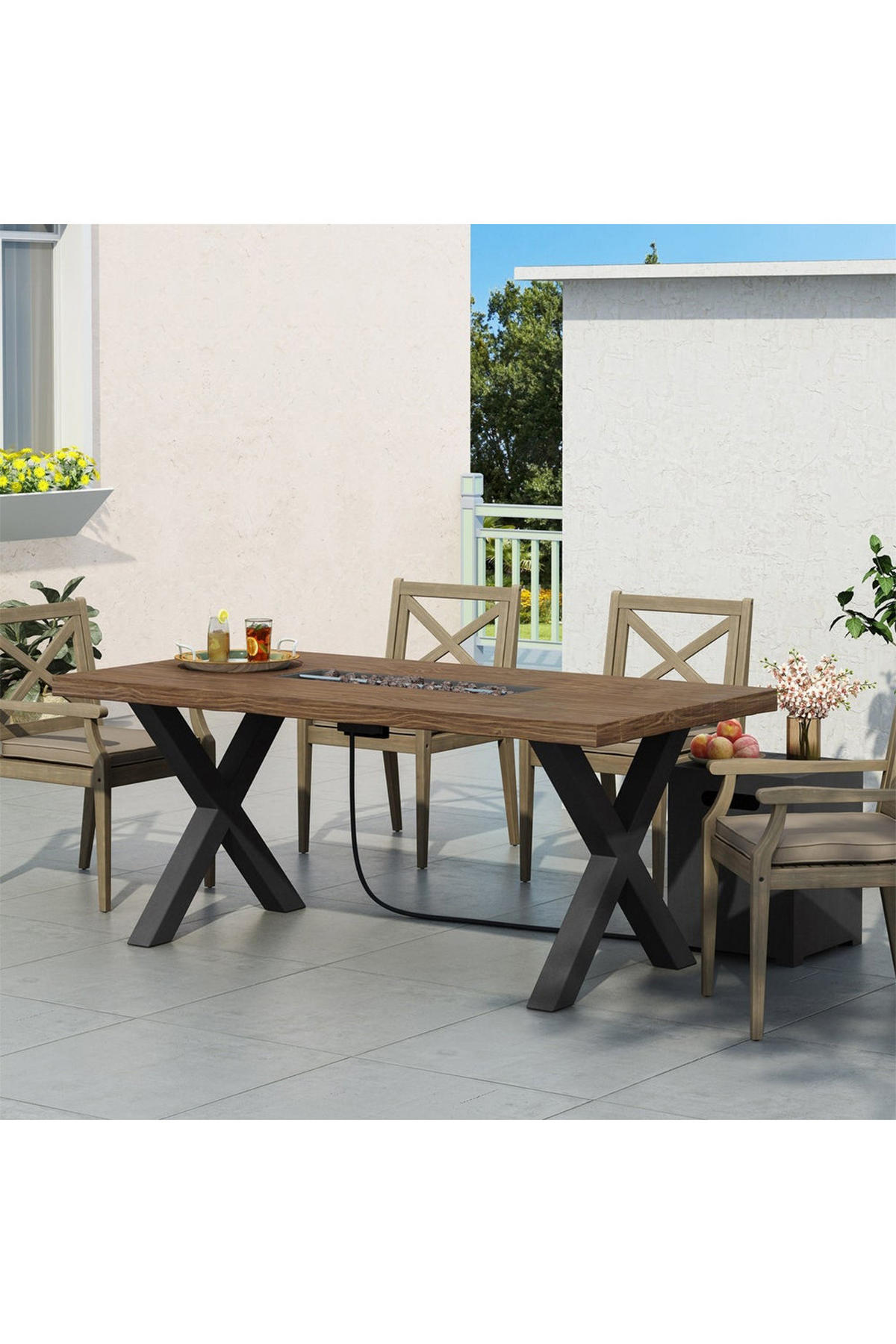 TISCHBEINE 2-tlg Set 40-cm hohe X-förmige aus Eisen in Schwarz Einfache Montage 35 x 7 x 40 cm - Schwarz, Metall (35/40/7cm) - Livingandhome