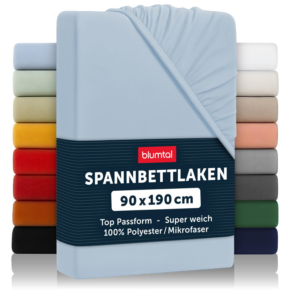 SPANNBETTLAKEN 2er-Set 90/190/30 cm Hellblau - Hellblau, Textil (90/190cm) - Blumtal