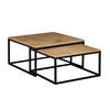 COUCHTISCH Dual Eiche Lancelot / Schwarz (2er-Set) - Schwarz/Braun, Holz/Holzwerkstoff (76/142/39cm) - Feldmann-Wohnen