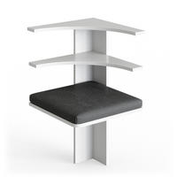 ESSZIMMER-ECKBANK Roman Weiß 43.5 x 43.5 cm - Anthrazit/Weiß, Holzwerkstoff (43.5/78/43.5cm) - Vicco