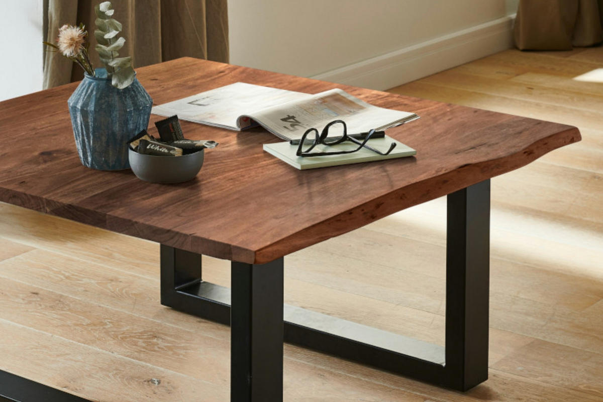 COUCHTISCH NOAH - Schwarz/Braun, Holz/Metall (80/80/43cm) - SAM