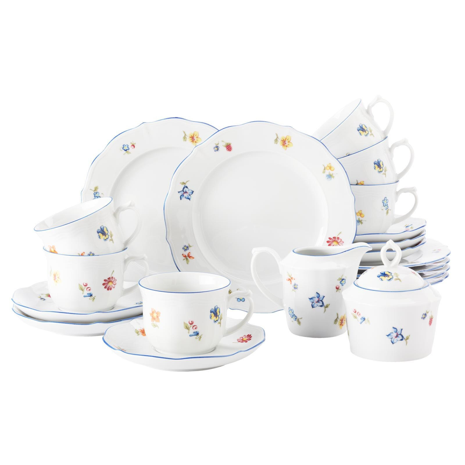 KAFFEESERVICE Sonate Nostalgie bunt 20er Set - Multicolor, Keramik (1/1/1cm) - Seltmann Weiden