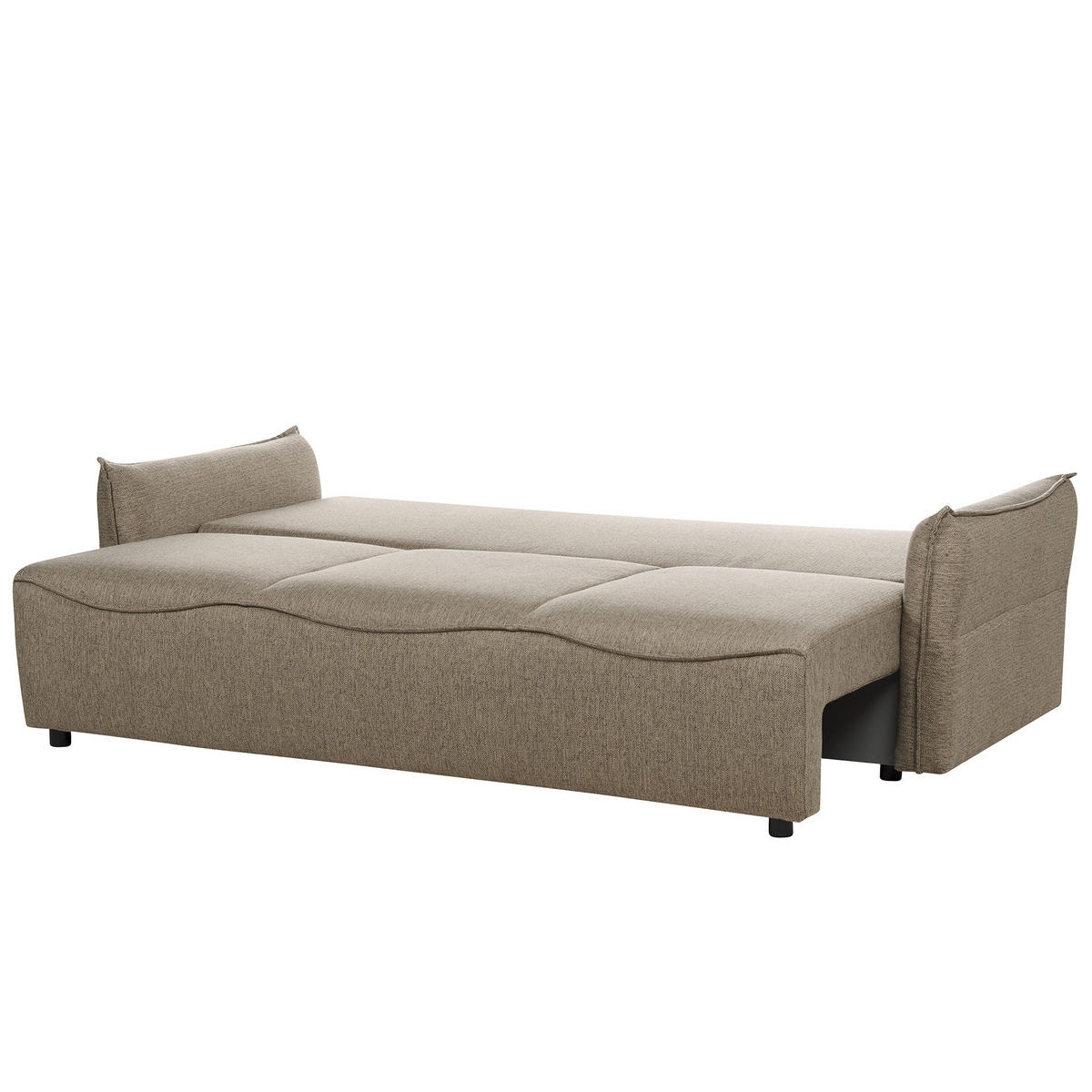 3-SITZER-SCHLAFSOFA braun mit Stauraum Krama - Schwarz/Braun, Textil (225/62/93cm) - Beliani