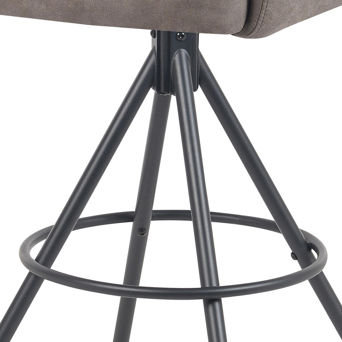BARHOCKER Lio - Taupe/Schwarz, Textil/Metall (54/103/57cm) - DUBI Möbel