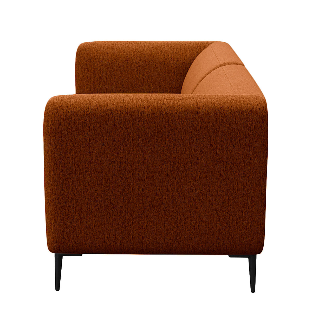 2,5-SITZER SOFA - Rostfarben/Schwarz, Textil/Metall (175/74/88cm) - home24