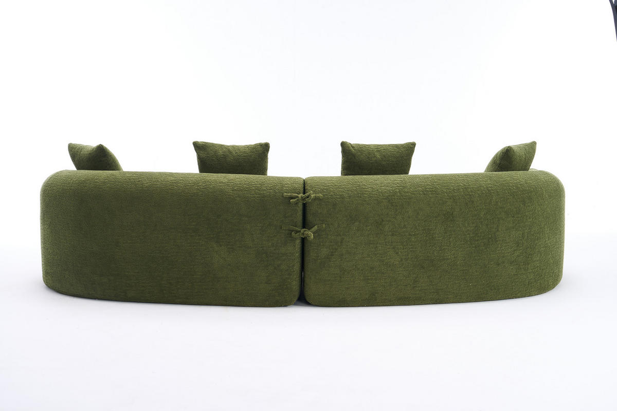ECKSOFA 275/115/63 cm Grün Chenille - Grün, Textil (275/115cm) - Oxeza
