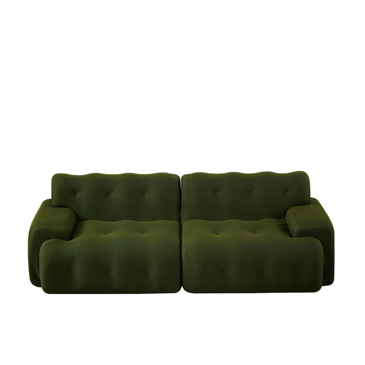 2-SITZER-SOFA DE-35265 mit Knopfverzierung Grün - Grün, Textil (104/66/224cm) - ComfortXL