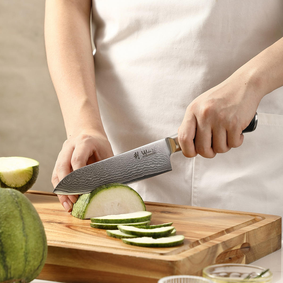 SANTOKUMESSER 17 cm - Schwarz, Metall (30cm) - Wakoli