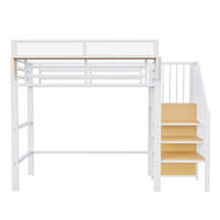 HOCHBETT 90/200 cm Weiß mit Sicherheitsleiter und flexiblem Staufach - Weiß, Metall (90/200cm) - Oxeza
