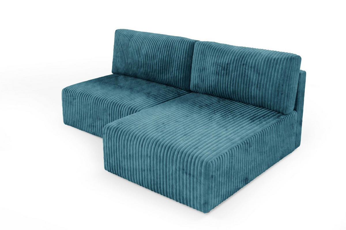 ECKSOFA Natalia Xs - Blau, Holzwerkstoff/Textil (210/149cm) - Fun Möbel