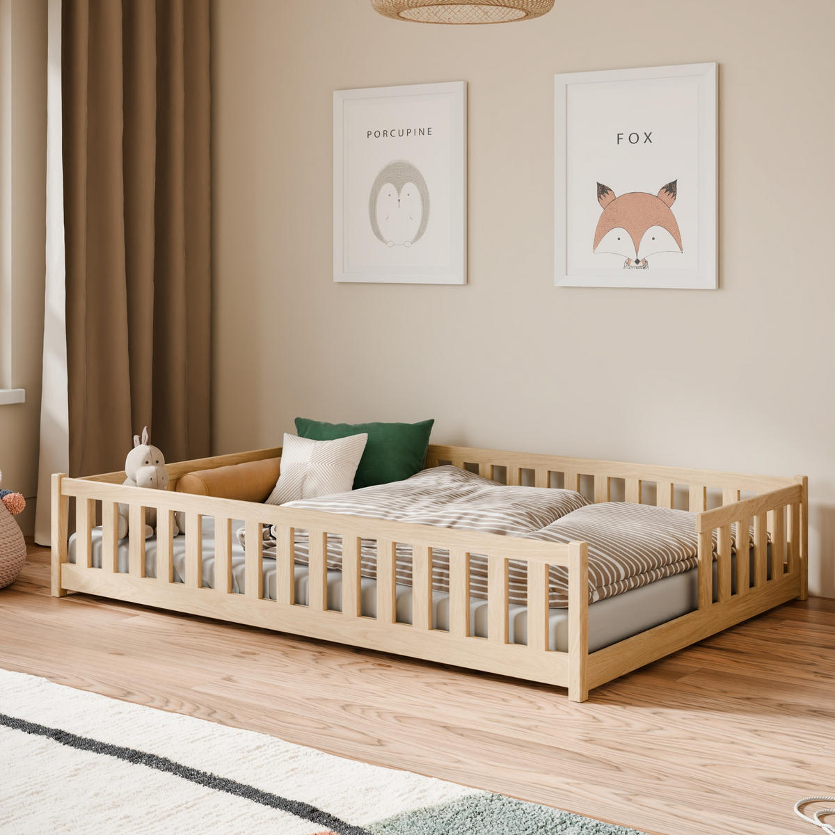 BODENBETT 140x200 cm in Natur - Naturfarben, Holz (140/200cm) - Kids Collective