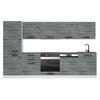 KÜCHENZEILE Rose 300 cm, mit Arbeitsplatten, Glamour Wood - Grau, Holz (300/204/60cm) - B BELINI GROUP