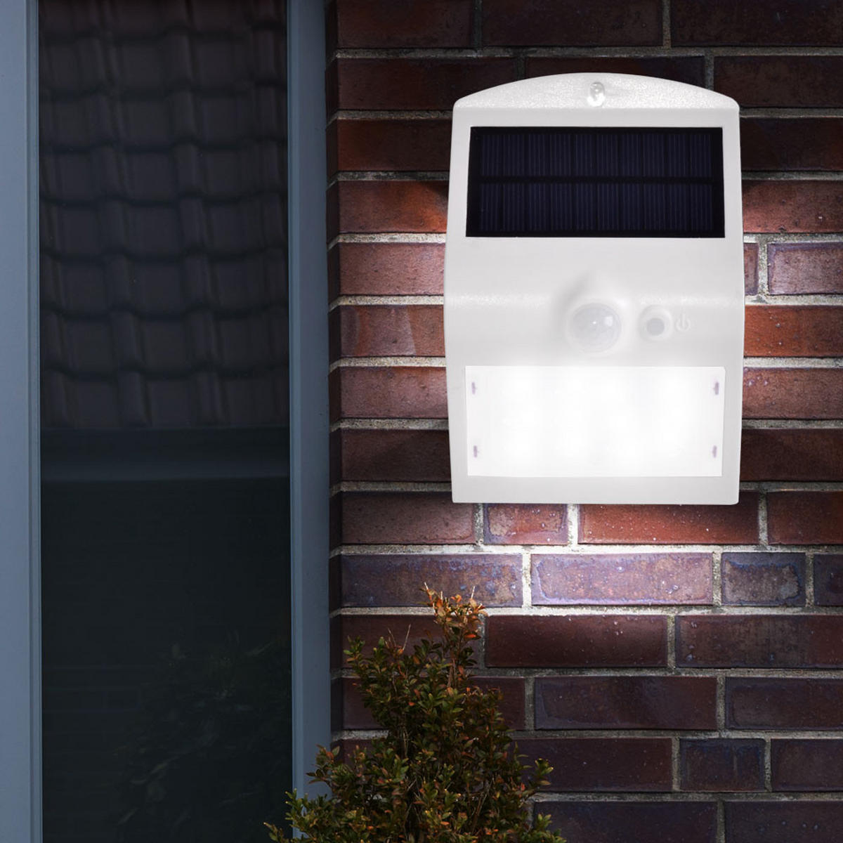 LED WANDLEUCHTE Weiß mit Bewegungsmelder - Weiß, Kunststoff (14.5/9.6/7.9cm)