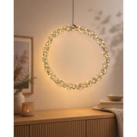 XXL-LED-LICHTKRANZ - 1000 Micro LEDs warmweiß mit Timerfunktion und IP44 für Innen- und Außenbereich, 50 cm - Schwarz, Metall (50/5/50cm) - Northpoint