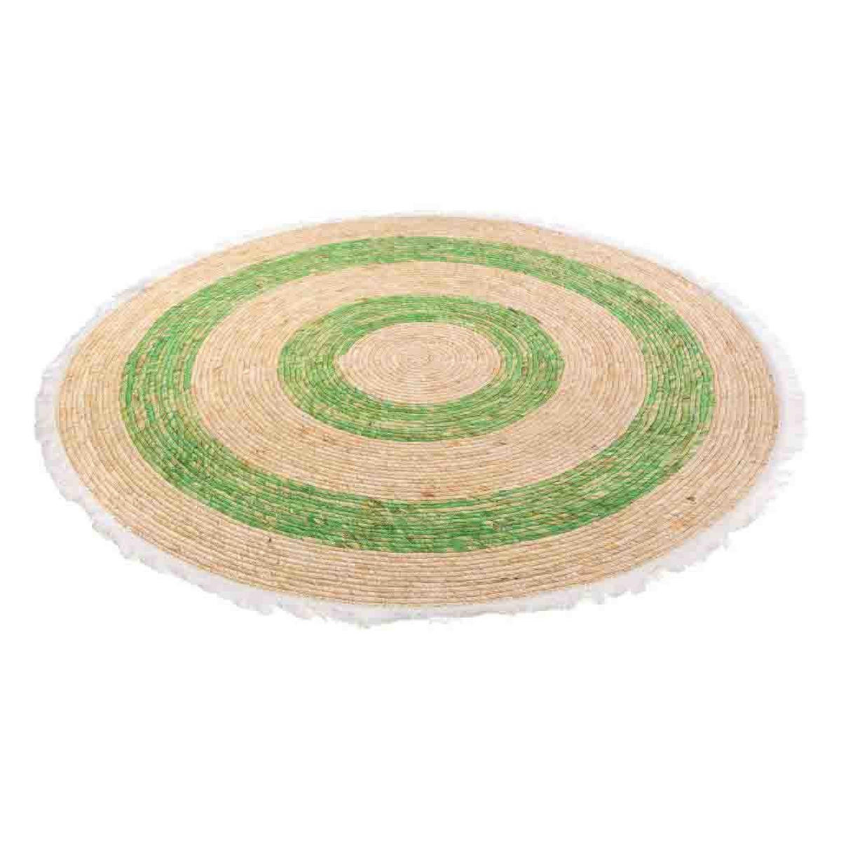NATURFASERTEPPICH grün handgewebt D120x1 cm - Beige/Hellgrün, Naturmaterialien (120/120cm) - Wanderlust