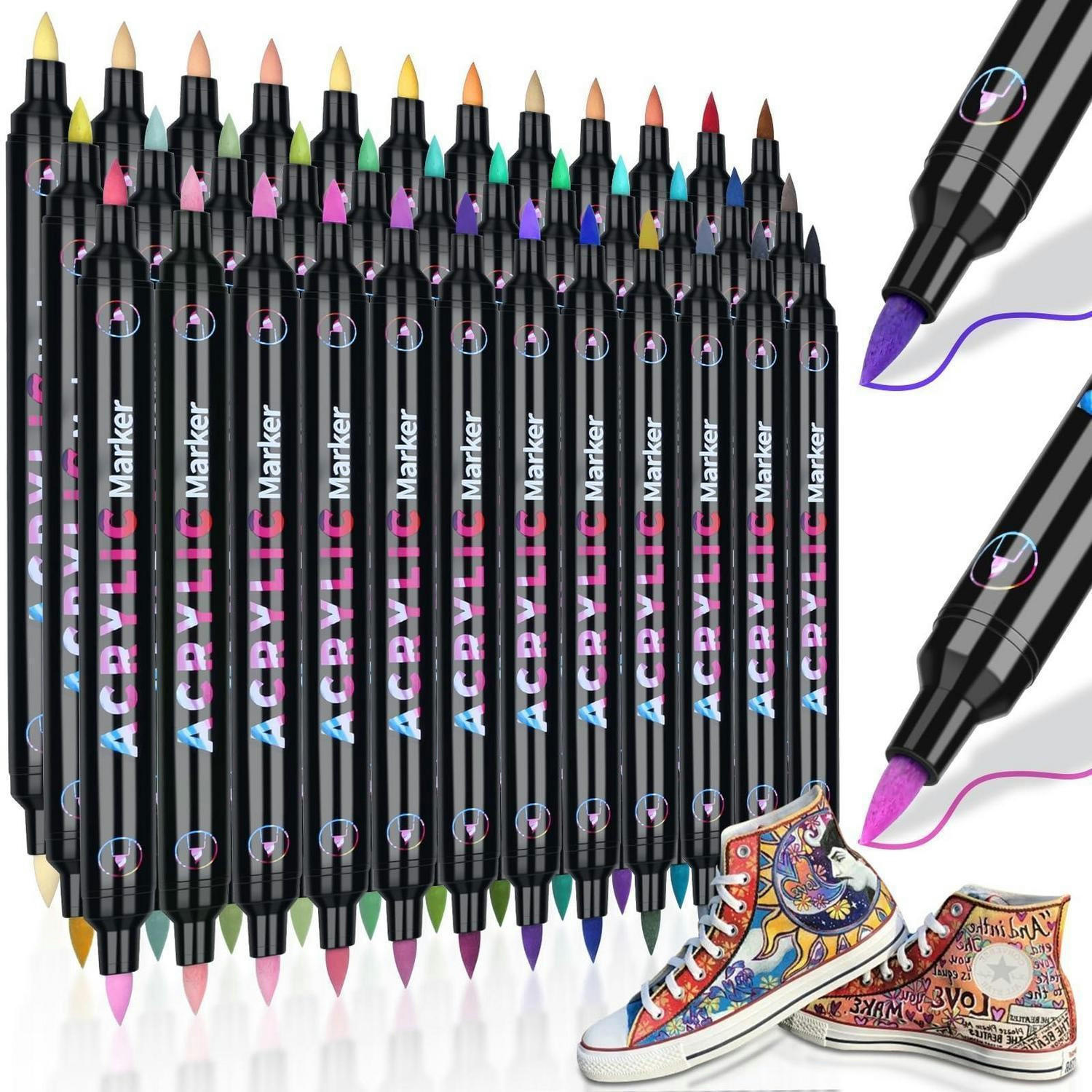 ACRYLSTIFTE Set 36 Stück mit Doppelspitze 72 Farben - Multicolor, Kunststoff (1/1/16.5cm)