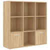 BÜCHERSCHRANK mit 7 Fächern, 2 Türen 98/30/98 cm aus Holzwerkstoff Sonoma-Eiche Dekor - Sonoma Eiche, Holz (98/98/30cm) - vidaXL