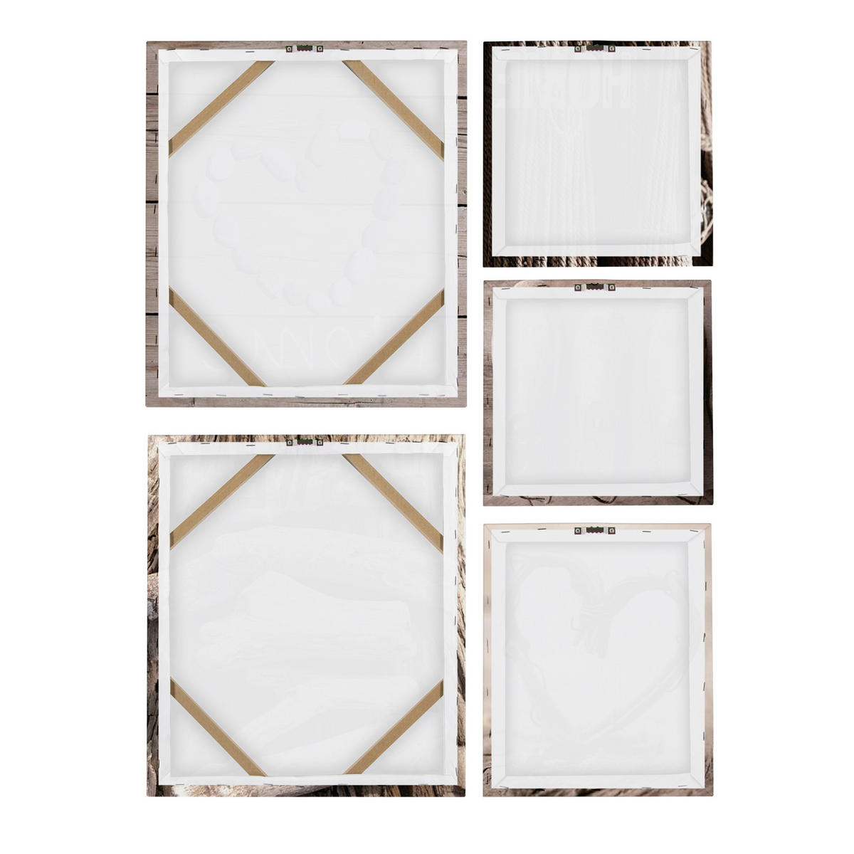 LEINWANDBILDER Trautes Heim 5-Teilig 80x60cm - Grau, Holzwerkstoff/Textil (60/1cm) - Art for the Home