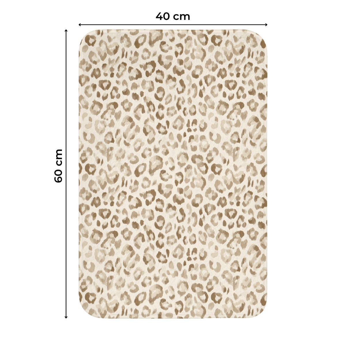WC PŘEDLOŽKA Leopard - Classic - Béžová 40x60 cm - světle hnědá, textil/plast (40/1cm) - OnlyWow