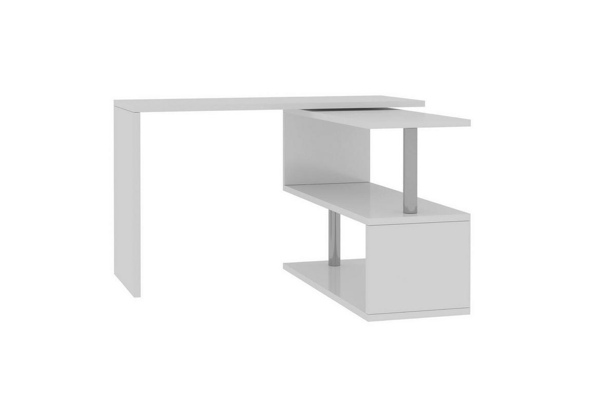 SCHREIBTISCH Glänzendes Weiß 50/120/75 cm - Weiß, Holzwerkstoff (50/120/75cm) - DMORA