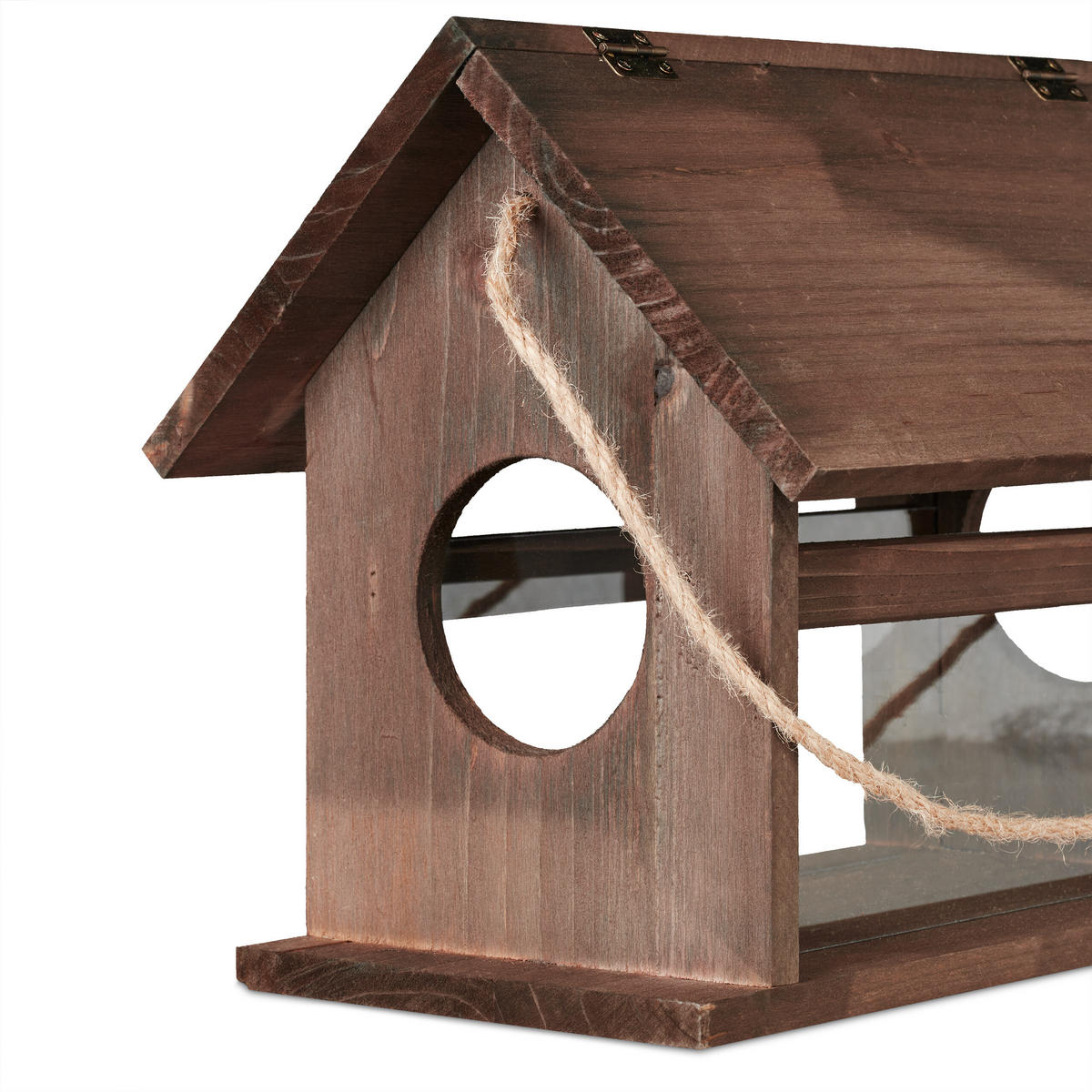 VOGELFUTTERHAUS - Braun, Holz/Kunststoff (30/24/21cm) - Relaxdays