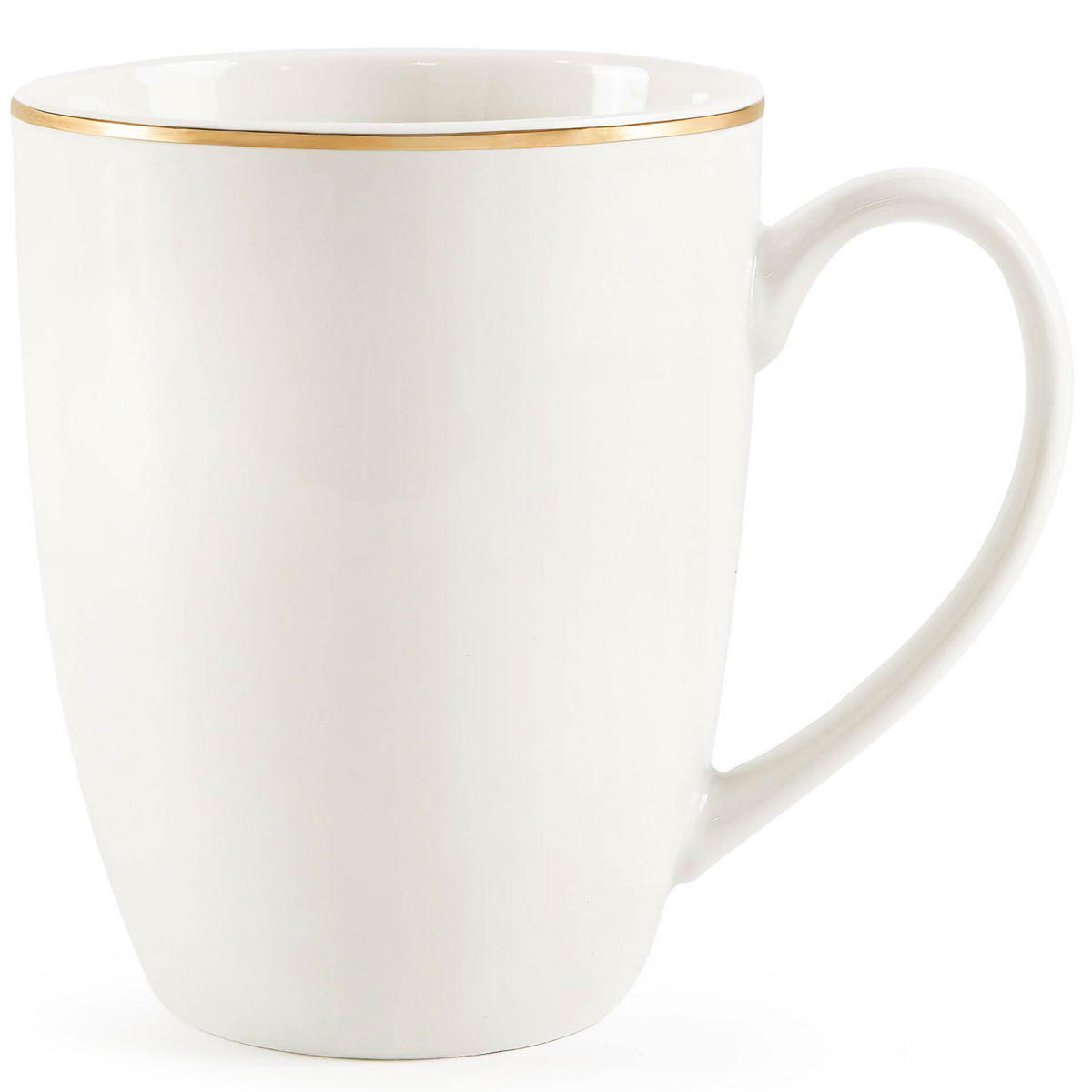 TEESERVICE AD BELLA, 6 Personen, 14-tlg - Ecru/Goldfarben, Keramik (20/16/20cm) - KONSIMO®