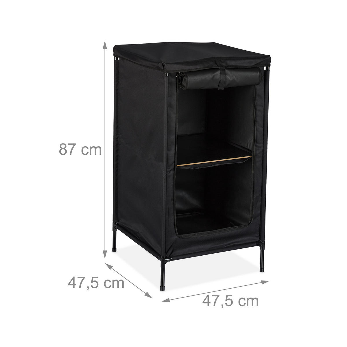 CAMPINGSCHRANK - Grau, Holzwerkstoff/Textil (47.5/87/47.5cm) - Relaxdays