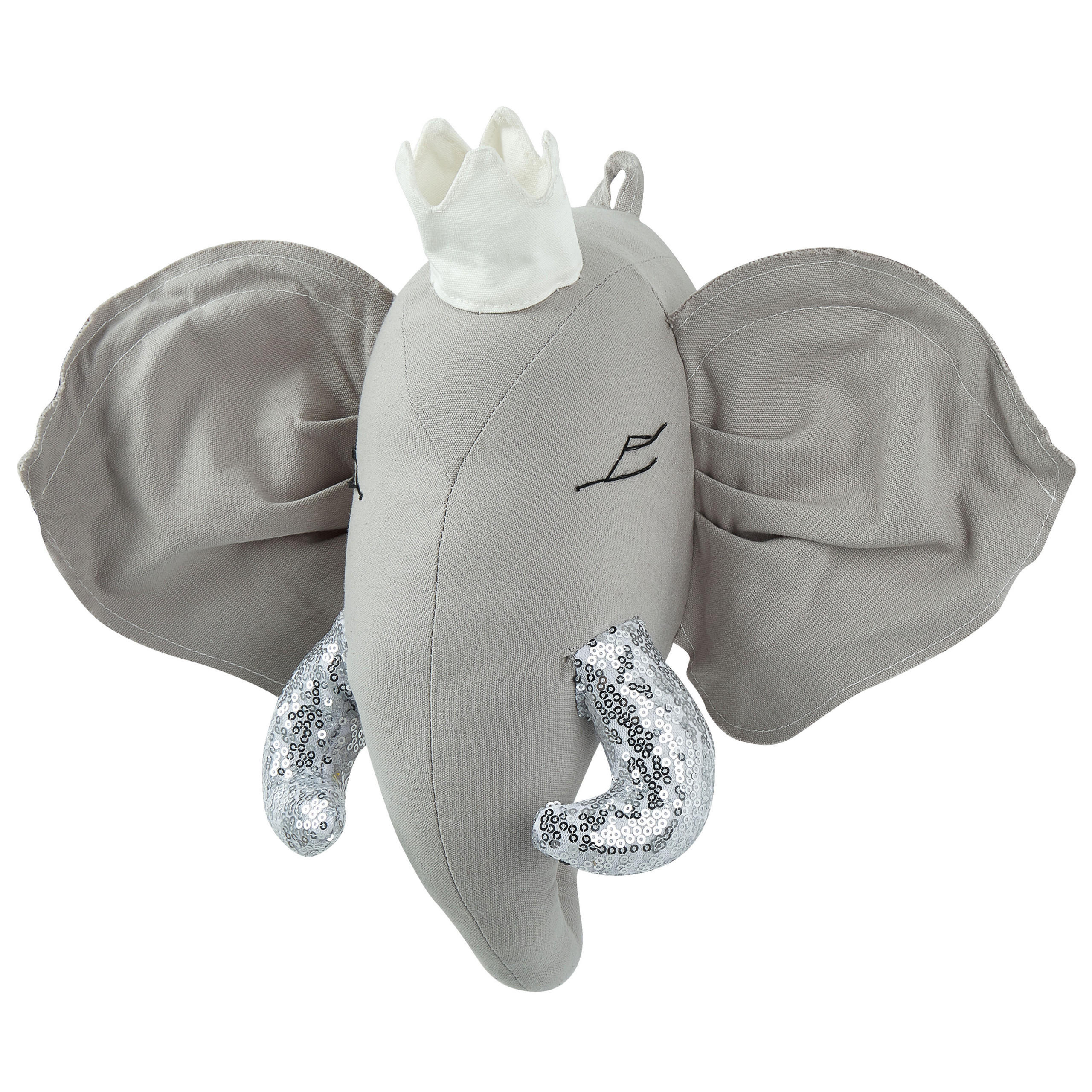 WANDDEKORATION grau/silber Tantor - Grau, Textil (39/33/16cm) - Beliani