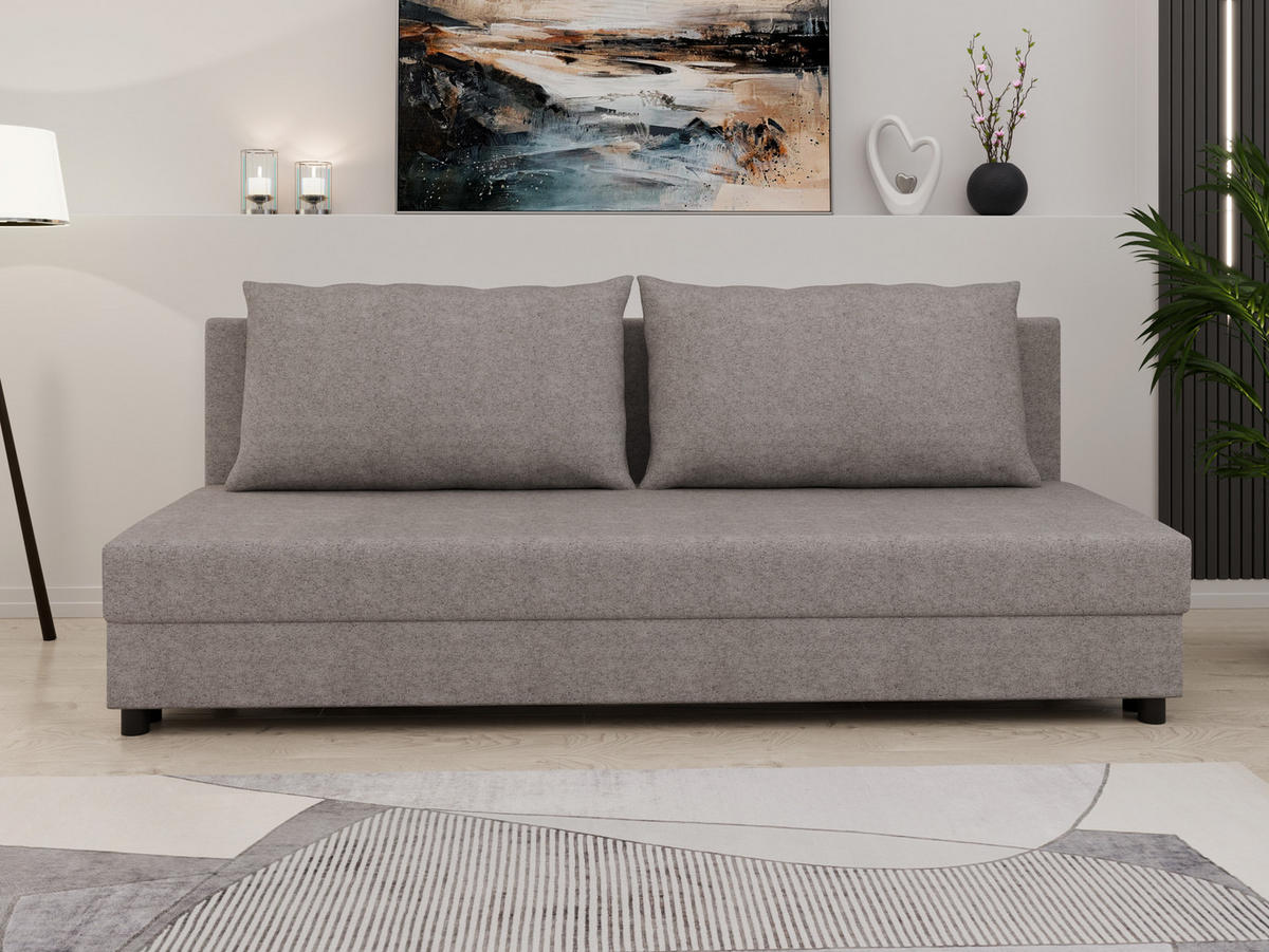 SCHLAFSOFA Facile mit Bettkasten – Moderne 2-in-1 Couch mit Stauraum, grau - Grau, Holz (194/48/71cm) - Panda Möbel