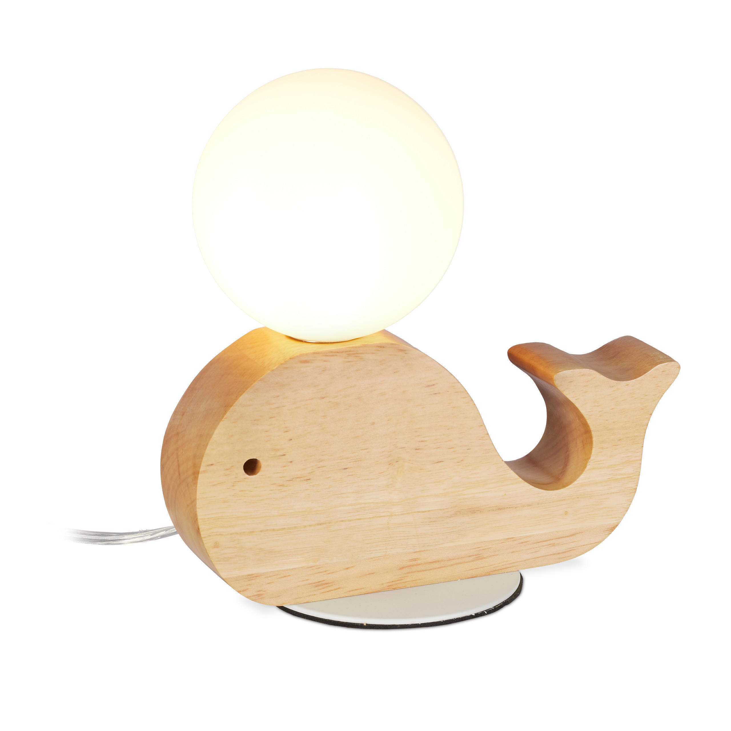 NACHTTISCHLAMPE - Hellbraun, Glas/Holz (10/20/20cm) - Relaxdays