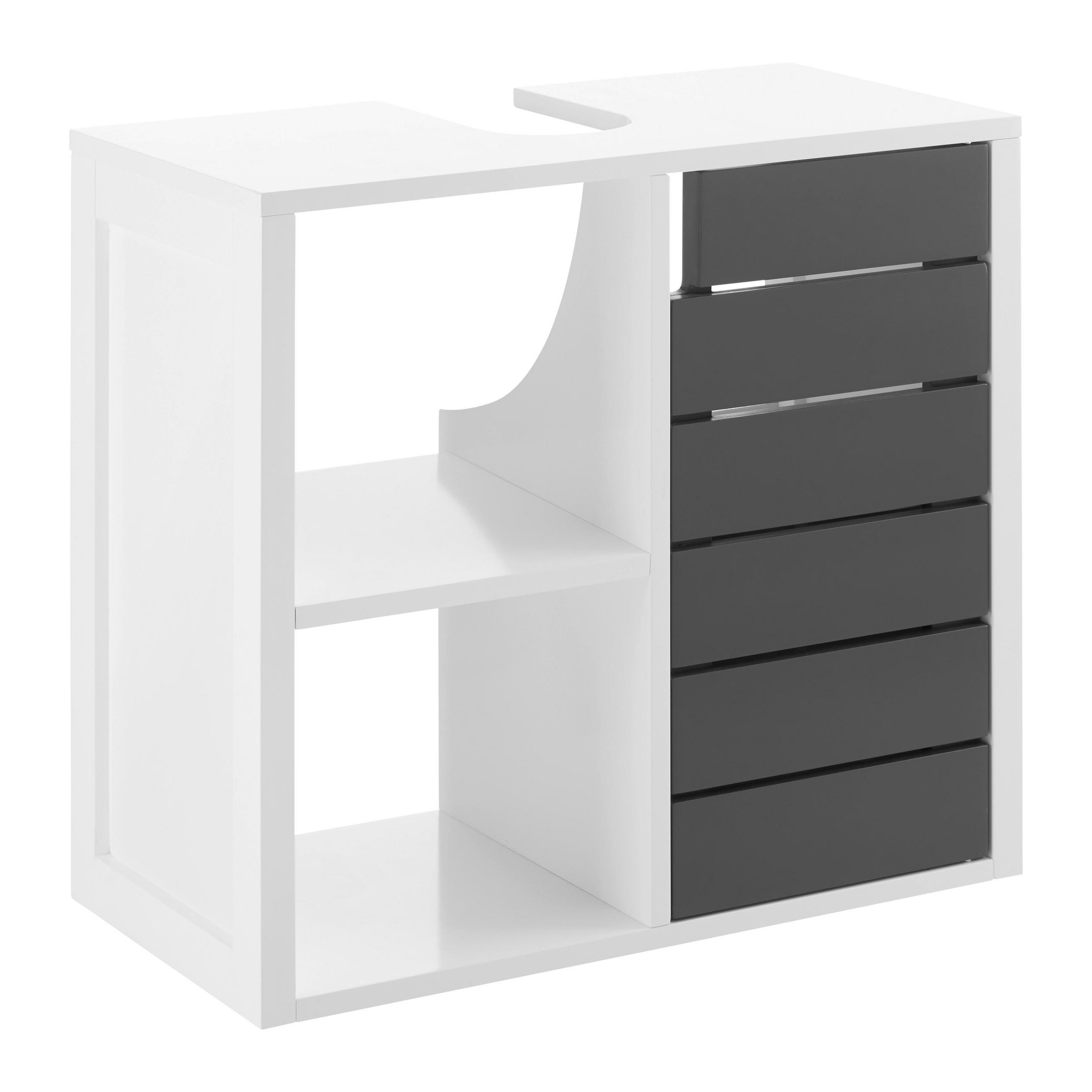 Bessagi Home Waschbeckenunterschrank Grau 60x54x30 cm