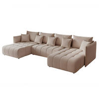 WOHNLANDSCHAFT OLIMPIA mit Schlaffunktion und Bettkasten Grau-Beige - Greige, Holzwerkstoff/Kunststoff (300/85/90cm) - Idohome