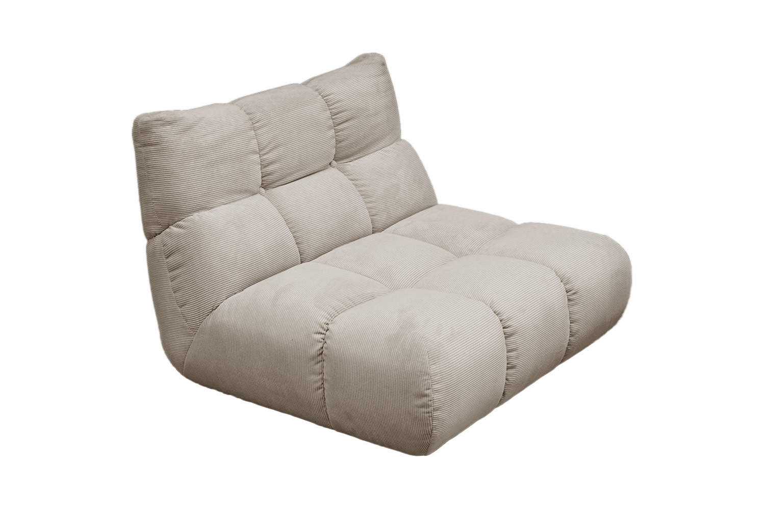 DREHSESSEL VIVIEN Beige Cord Drehbar (360°) - Beige/Schwarz, Kunststoff/Textil (112/85/108cm) - KAWOLA