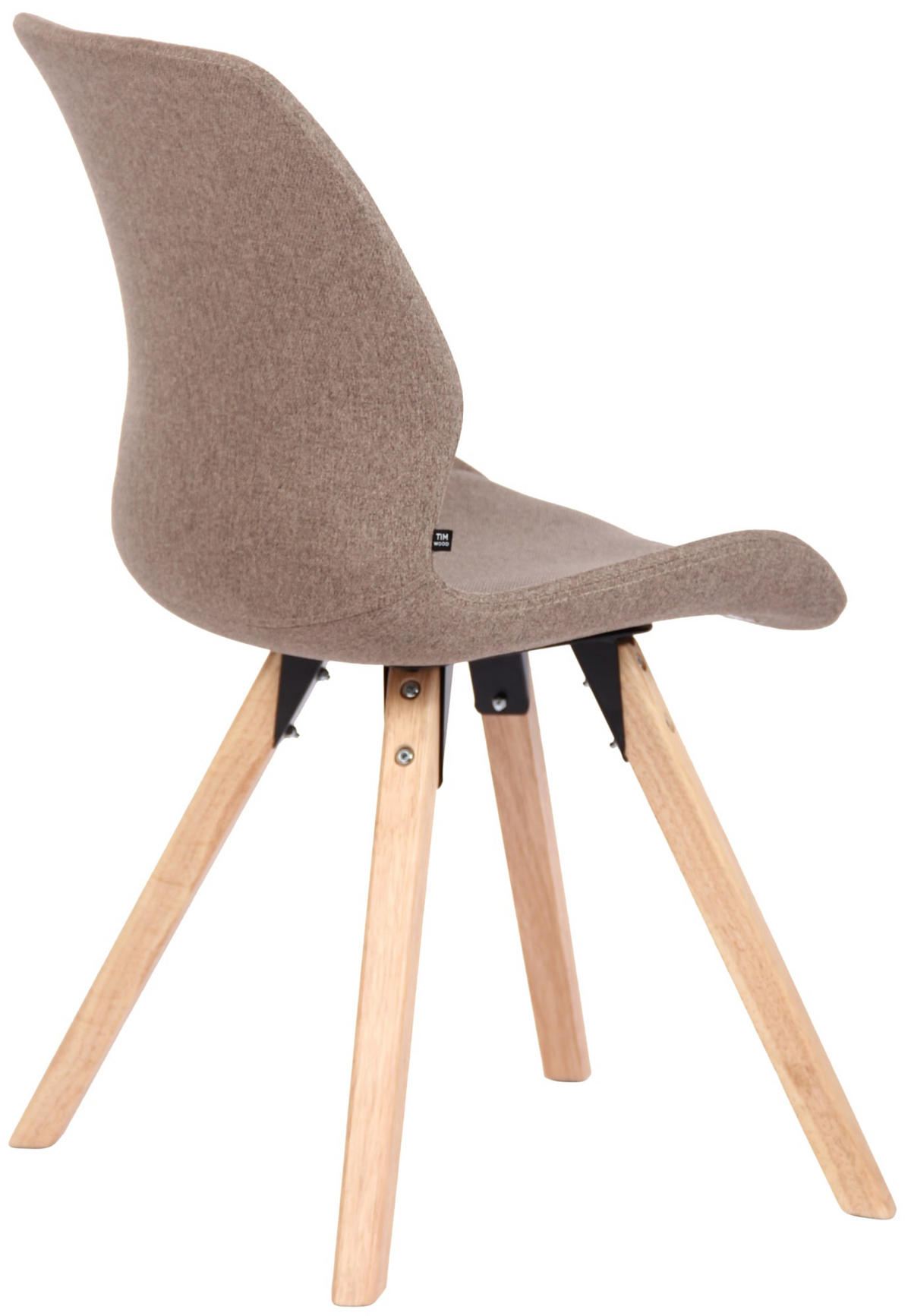 STUHL 4er Set Stoff taupe - Taupe/Eukalyptusholzfarben, Holz/Textil (49/87.5/58cm) - CLP