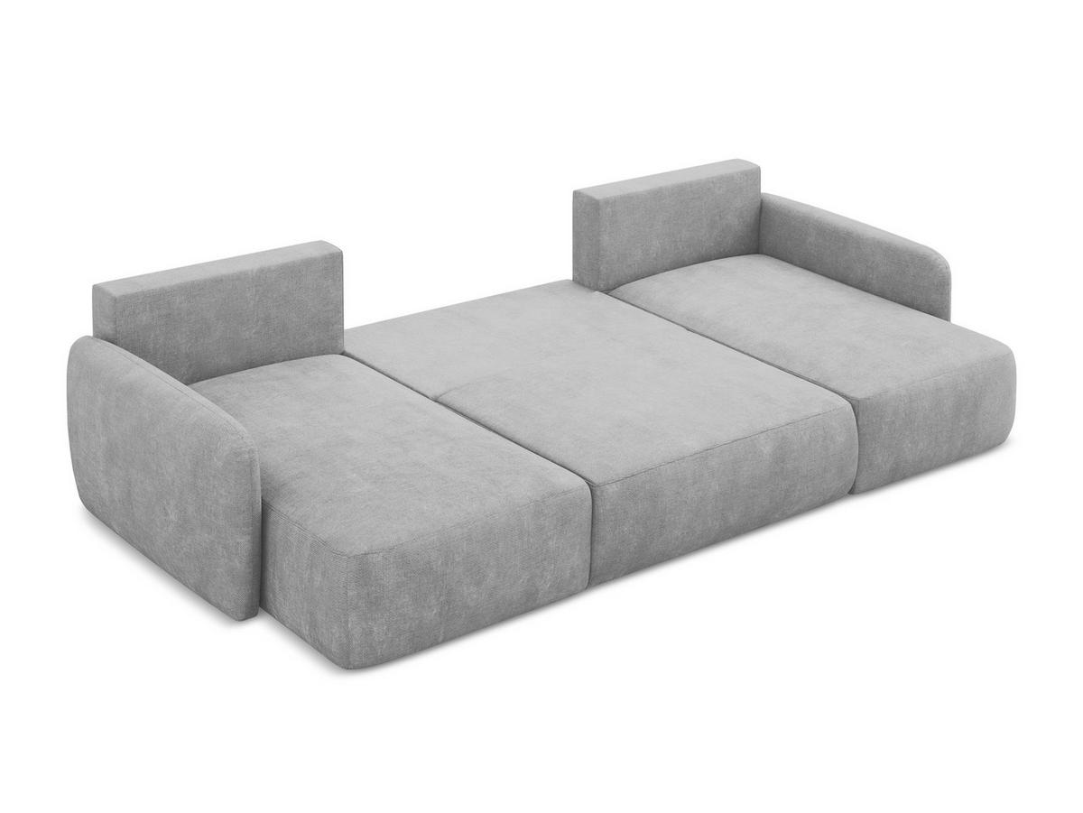 3-SITZER SOFA mit Schlaffunktion Bouclé Stoff Grün - Schwarz/Grün, Holzwerkstoff/Kunststoff (266/95/121cm) - LaMiaSofa