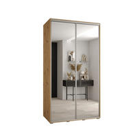 SCHWEBETÜRENSCHRANK 235,2/130/60 2-türig - Silberfarben/Eiche Artisan, Holz/Metall (130/235/60cm) - Abiks Möbel