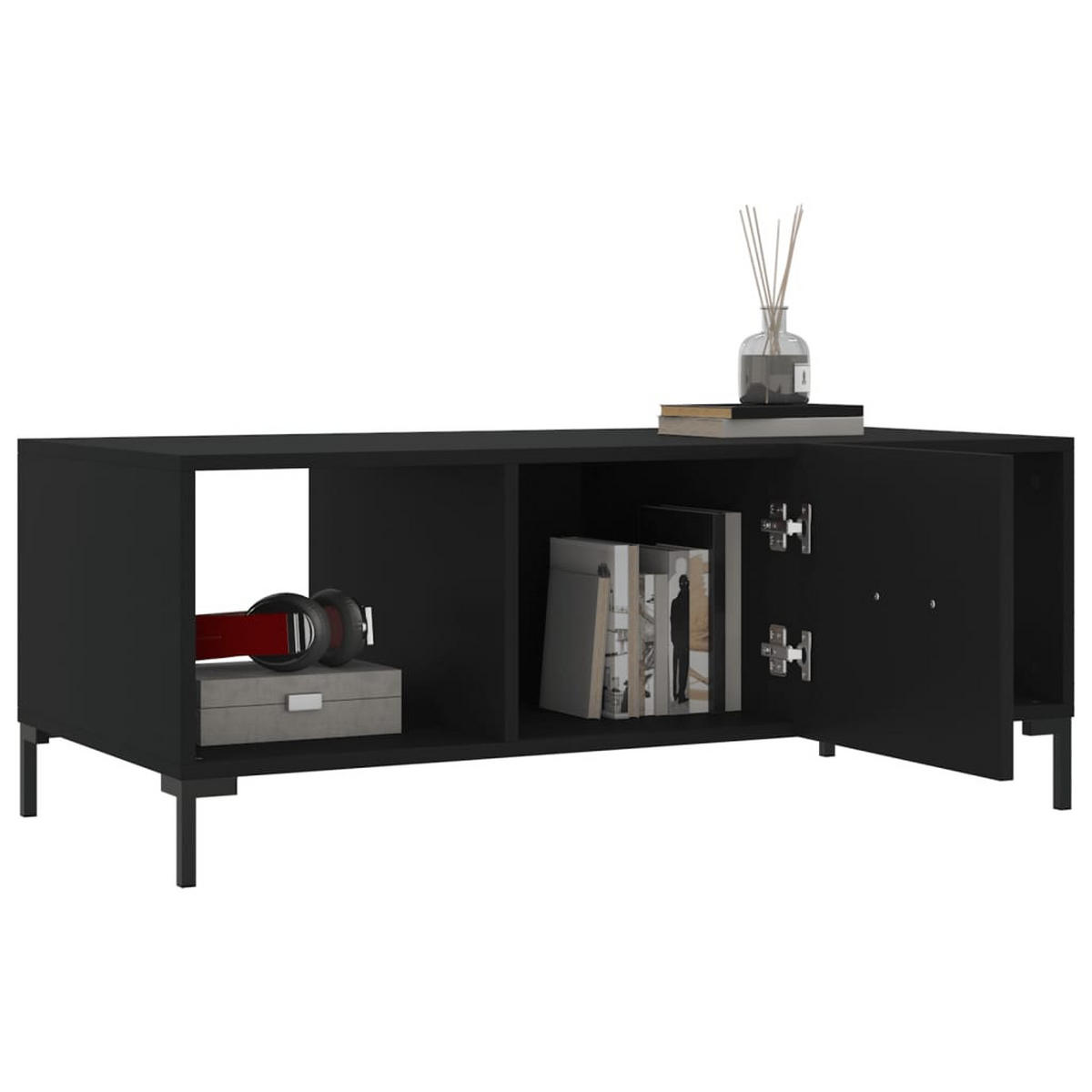COUCHTISCH Schwarz 102x50x40 cm Holzwerkstoff - Schwarz, Holzwerkstoff (102/50/40cm) - furnicato