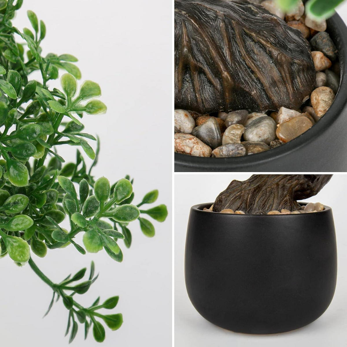 KUNSTPFLANZE Bonsai Baum 25 cm im Keramiktopf Schwarz - Schwarz, Keramik (27cm)