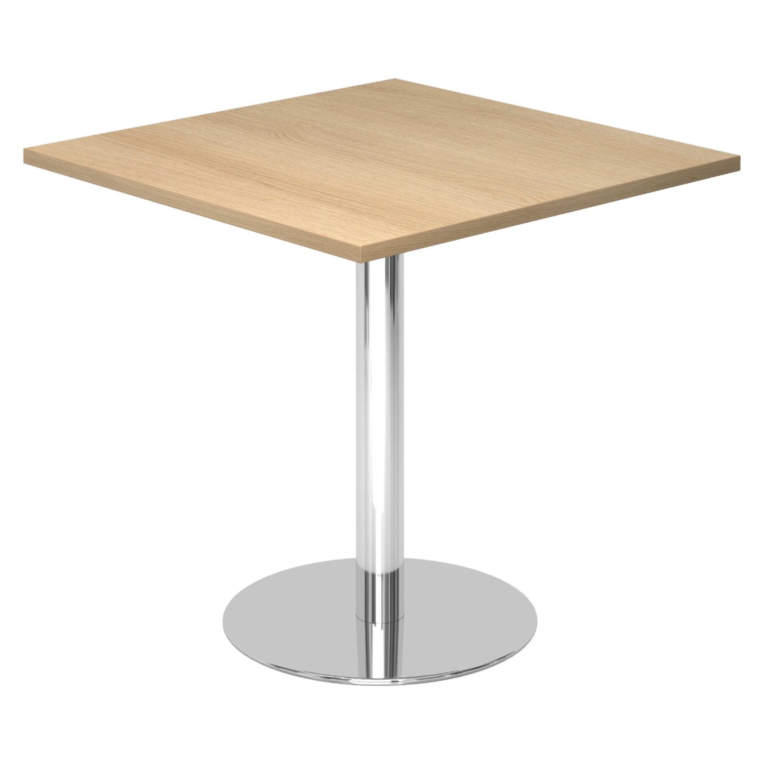 PAUSENTISCH eckig STF 80/80/74,5 cm in Eichefarben/Chrom - Chromfarben/Eichefarben, Holzwerkstoff (80/80/74.5cm) - bümö