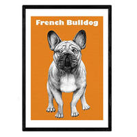 POSTER Bulldog Dekorativer Hund A4 Rahmenlos - Klar, Papier (29.7/5/21cm) - Nacnic