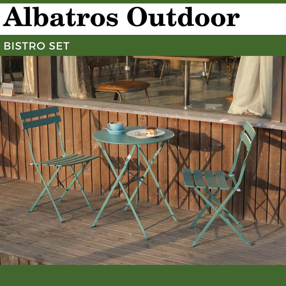 BISTRO SET Grün - Grün, Metall - Albatros