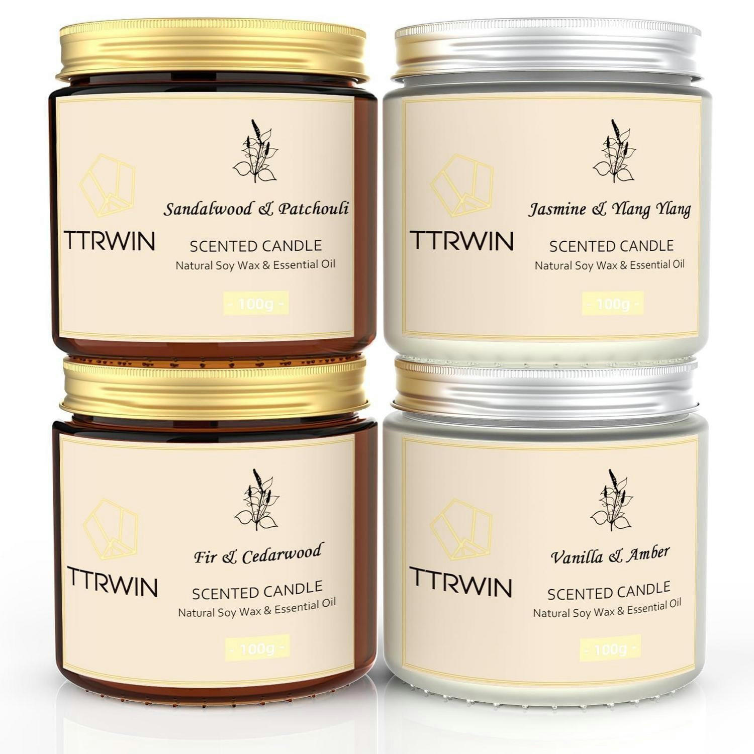 DUFTKERZEN Set 4-teilig Sojawachs 100g - Multicolor, Paraffin (6.5cm)