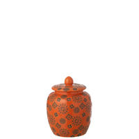 DEKORATIVER TOPF BILLY - Orange, Keramik (20.5/27/20.5cm) - J-Line