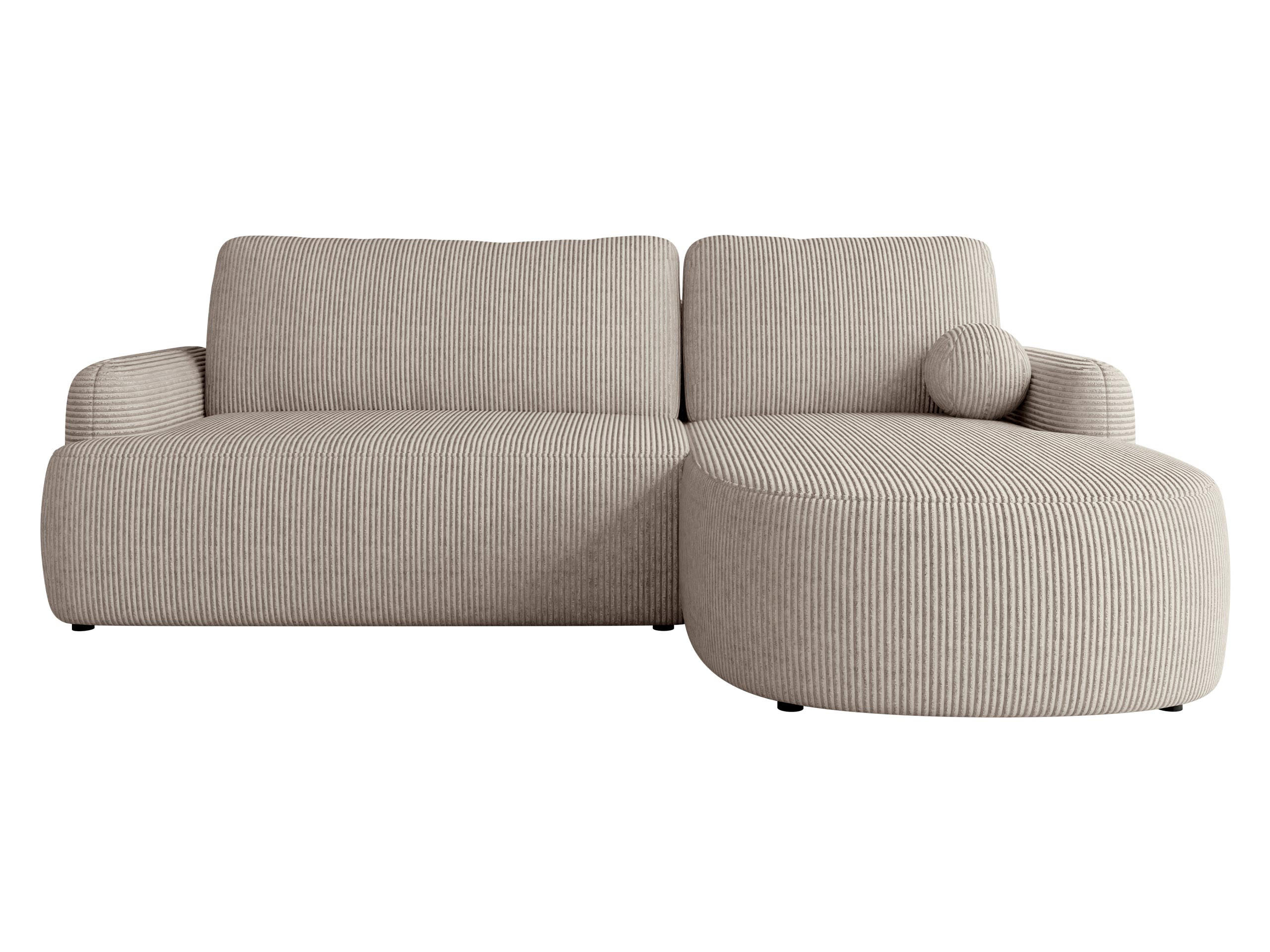 ECKSOFA Loridu Cord, Seite: Rechts - Schwarz/Sahara, Holz/Kunststoff (250/174cm) - MIRJAN24