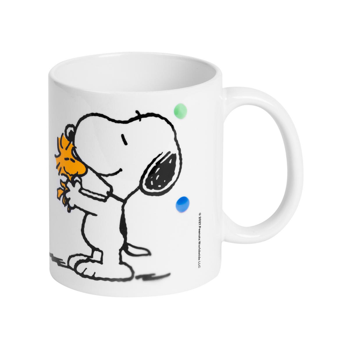 KAFFEEBECHER The Peanuts Snoopy Ein Lächeln ist der schönste Start in den Tag! Weiß 320 ml - Weiß, Keramik (0.32L) - United Labels