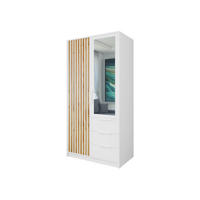 KLEIDERSCHRANK Bali Lux D2 - Weiß, Holzwerkstoff/Metall (100/200/58cm) - MIRJAN24