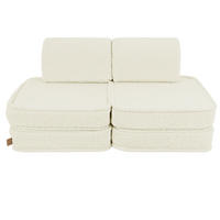 KINDERSOFA Pocket Basic modular 4-tlg. aus Teddystoff in Creme - Creme, Textil (120/25/60cm) - MeowBaby